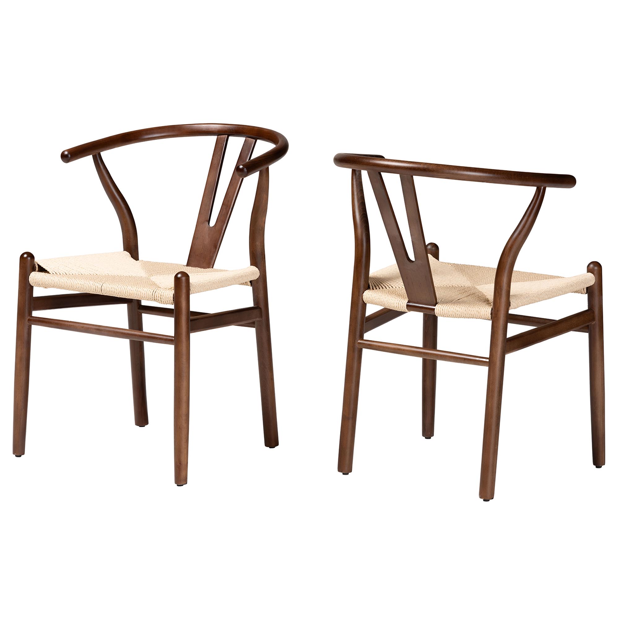 Baxton Studio Paxton Modern Dark Brown Finished Wood 2-Piece Dining Chair Set